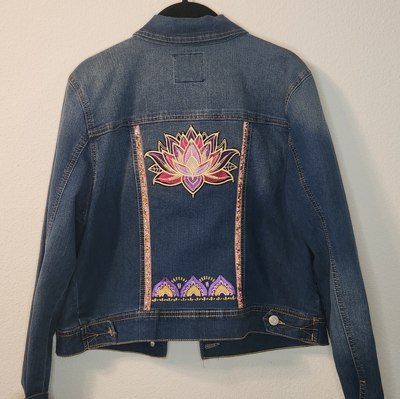 Persephone's Daughter Jackets & Blazers - Women's Upcycled Lotus Jean Jacket, 1X